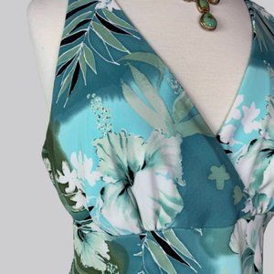 Hawaiian Print Halter Dress